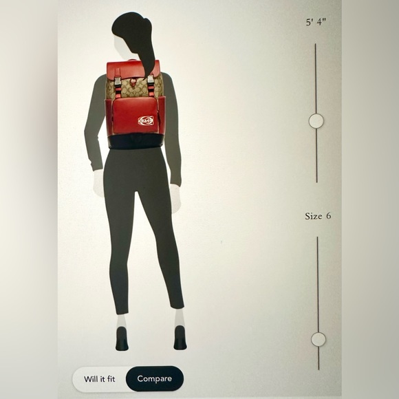 COACH TRACK COLORBLOCK SIGNATURE KHAKI CANVAS RED LEATHER LOGO STAMP BACKPACK - Picture 11 of 13